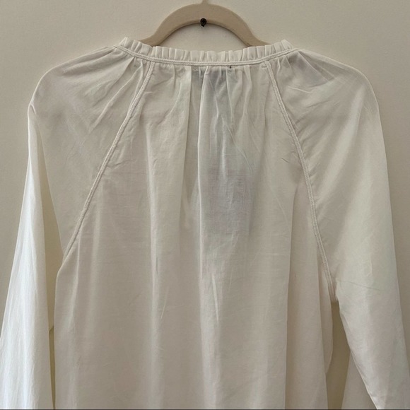 New Paige Tailynn White Long Sleeve Peasent Style Boho Blouse Size Large - Picture 9 of 16